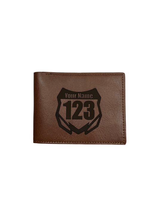 Leather custom moto plate wallet